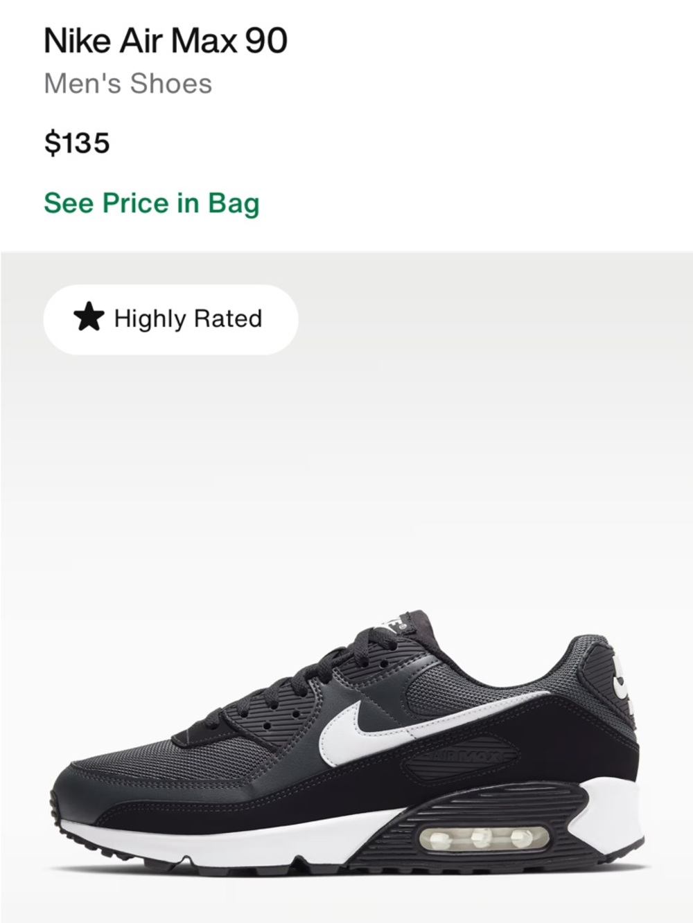 Nike Air Max 90 Black White Men's Sneakers